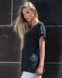 T-Shirts personnalisable BUILD YOUR BRAND LADIES ACID WASHED EXTENDED SHOULDER TEE