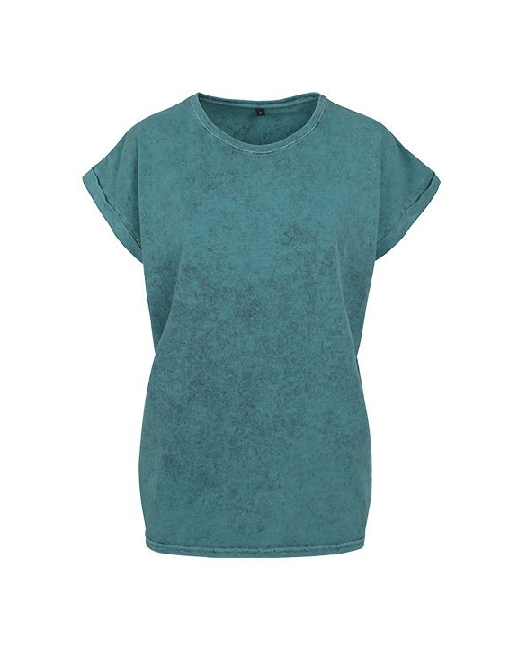 T-Shirts personnalisable BUILD YOUR BRAND LADIES ACID WASHED EXTENDED SHOULDER TEE