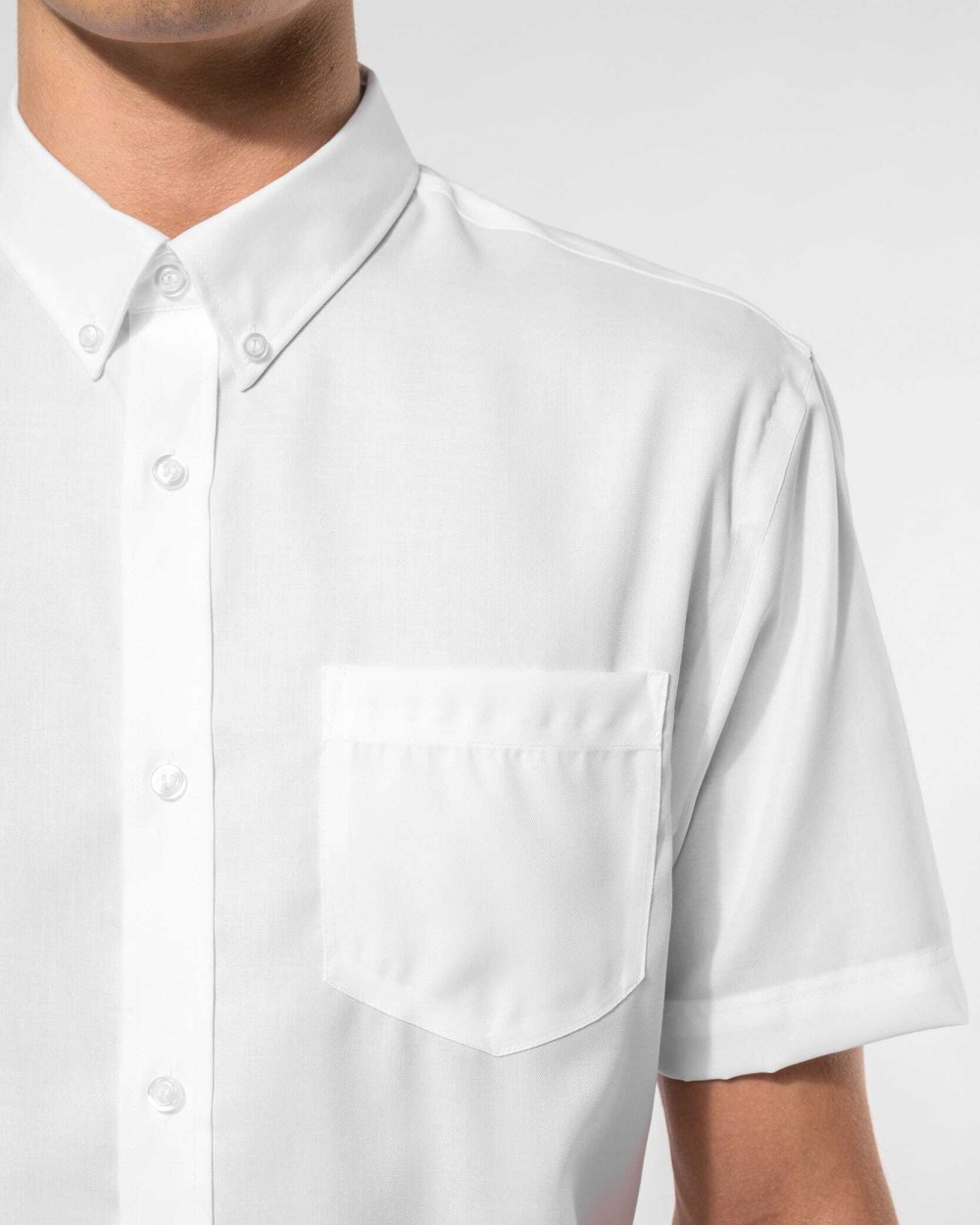 KARIBAN Herren Kurzarmhemd Bügelfrei Micro Twill Hemden personalisierbar