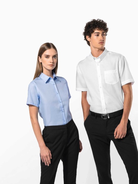 Chemises à personnaliser KARIBAN Chemise micro-sergé manches courtes sans repassage 