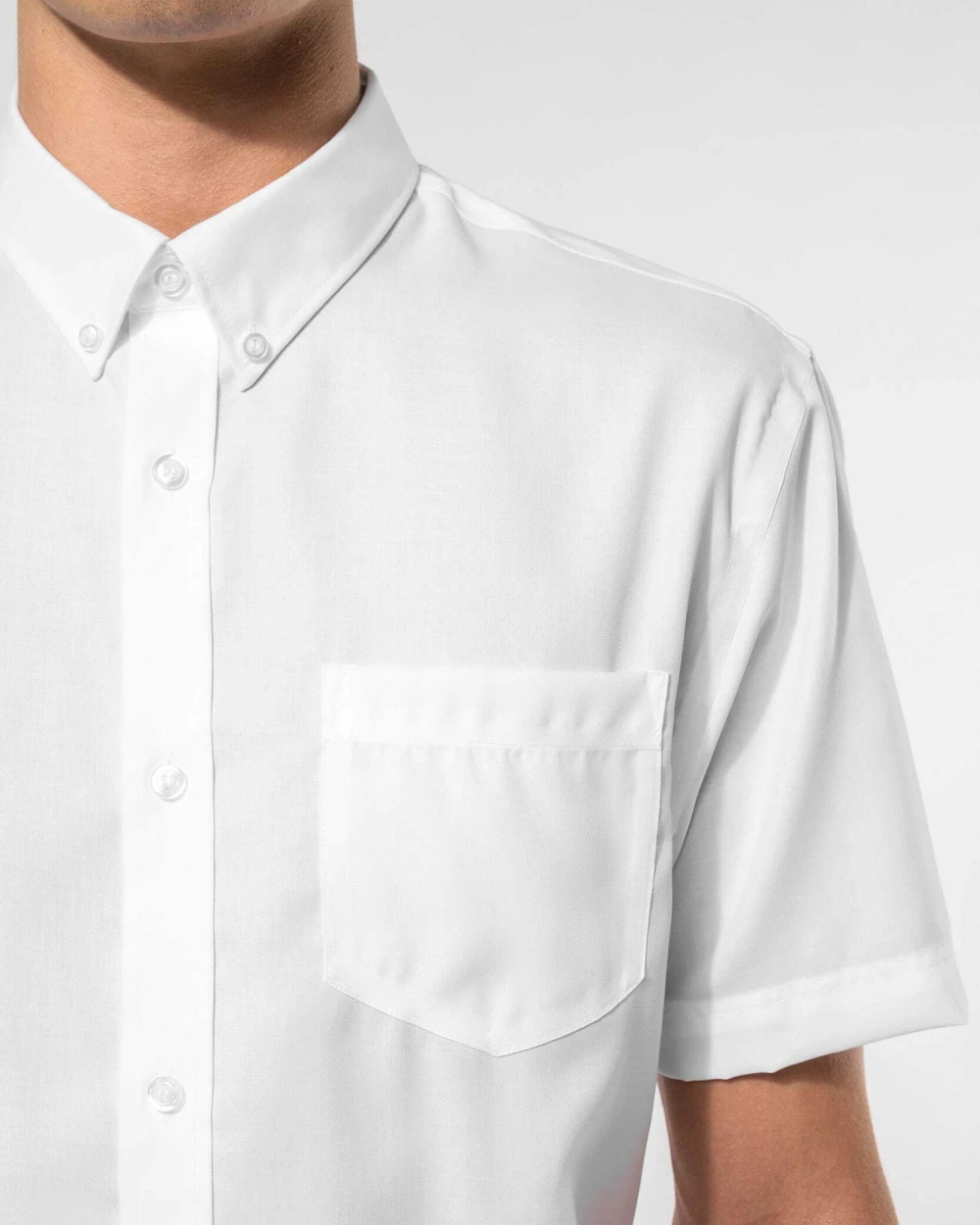 Hemden KARIBAN Heren non-iron micro sergé overhemd korte mouwen voor bedrukking &amp; borduring