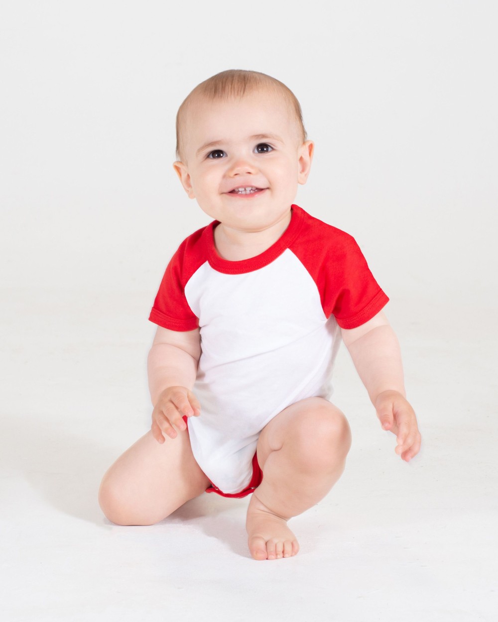 LARKWOOD ESSENTIAL SHORT SLEEVED BASEBALL BODYSUIT Baby Artikeln personalisierbar