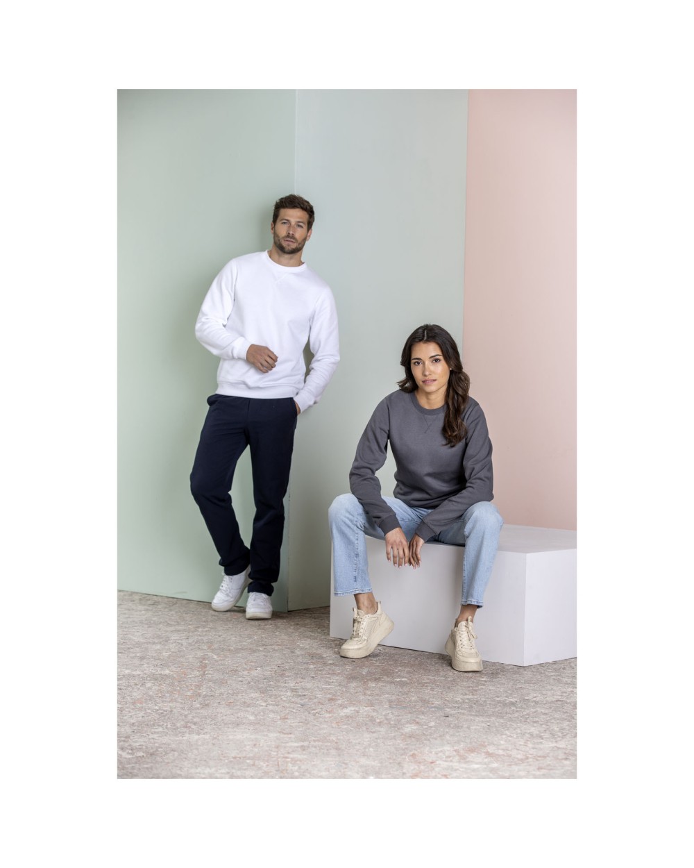 ELEVATE Jasper Pullover mit Rundhalsausschnitt aus Bio-Material für Herren Sweatshirts personalisierbar