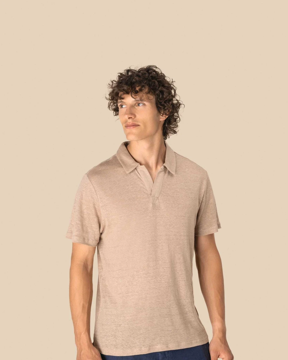 SPASSO Herren-Polohemd aus Leinen Poloshirts personalisierbar