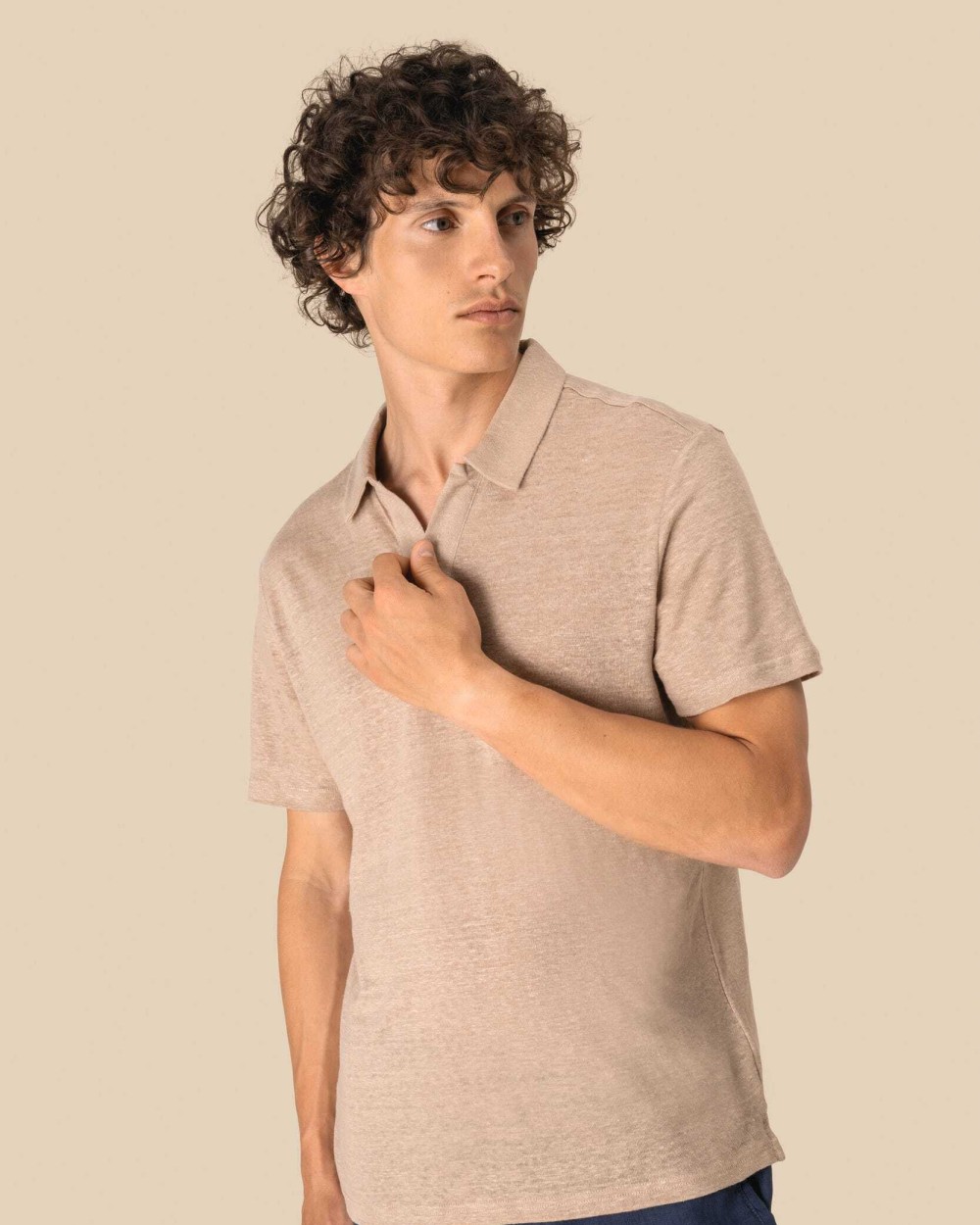 SPASSO Herren-Polohemd aus Leinen Poloshirts personalisierbar