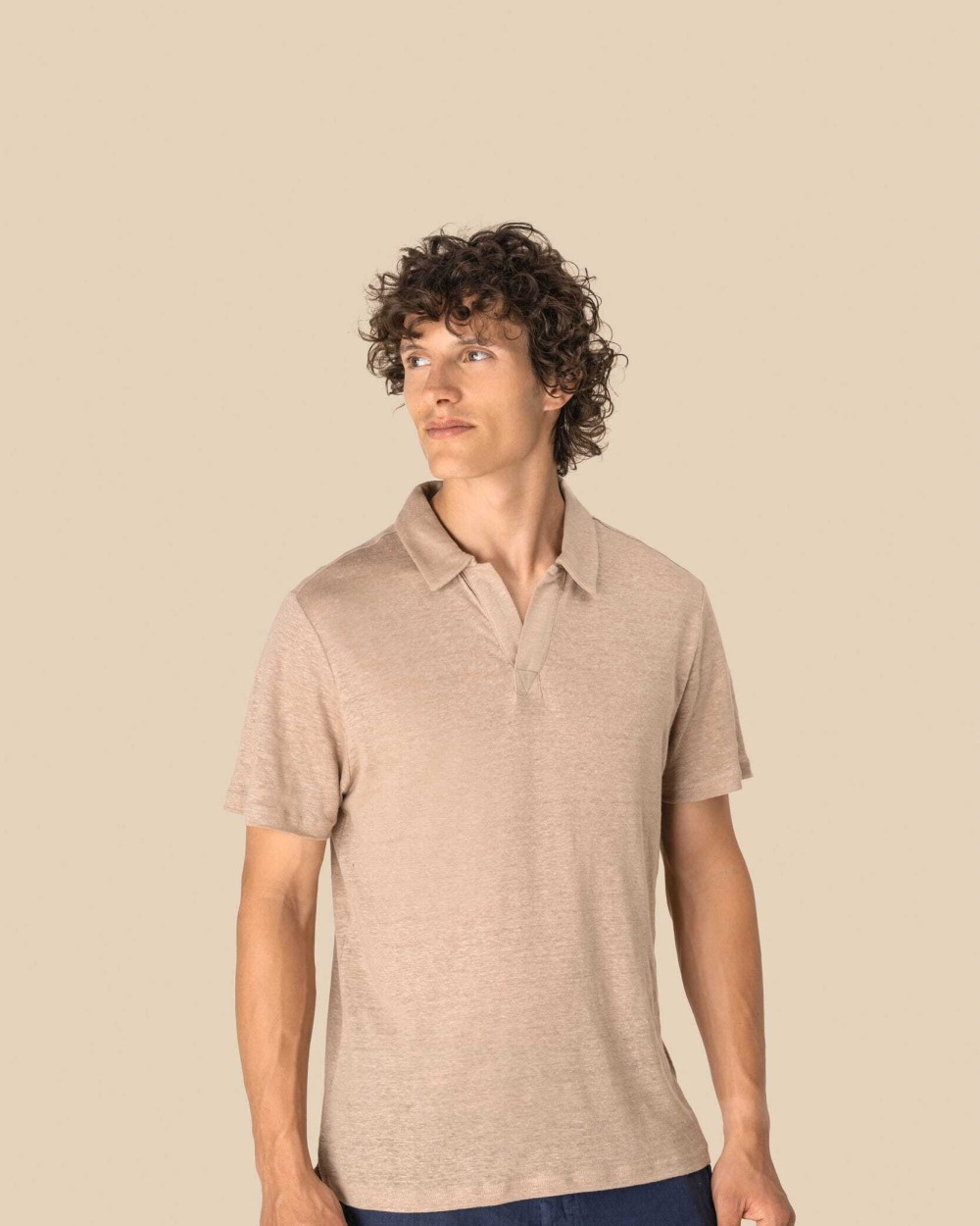 SPASSO Herren-Polohemd aus Leinen Poloshirts personalisierbar