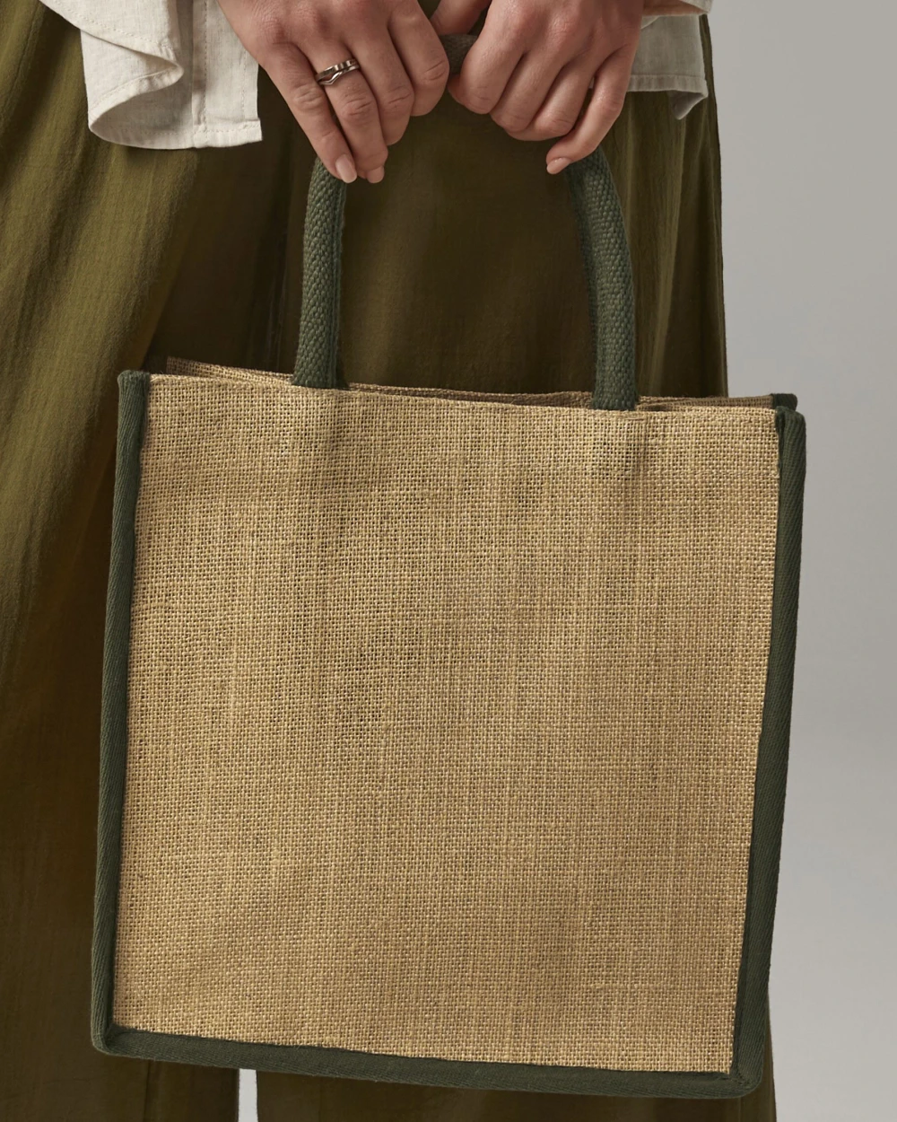 Tote bags personnalisable WESTFORDMILL NATURAL STARCHED JUTE MIDI TOTE