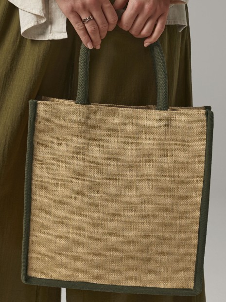 Tote bags à personnaliser WESTFORDMILL NATURAL STARCHED JUTE MIDI TOTE 