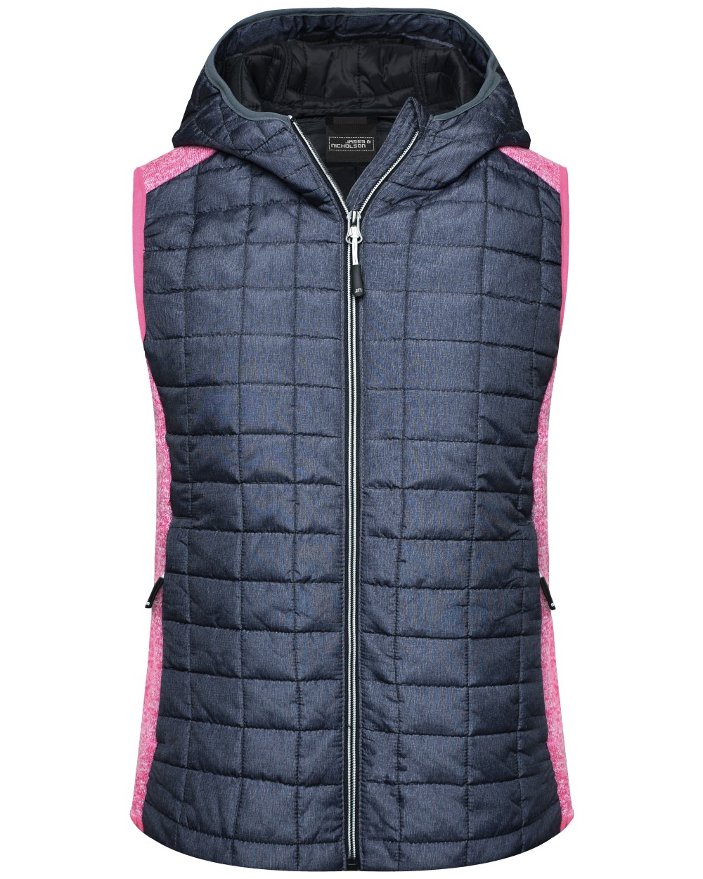 Jassen JAMES & NICHOLSON Ladies' Knitted Hybrid Vest voor bedrukking &amp; borduring