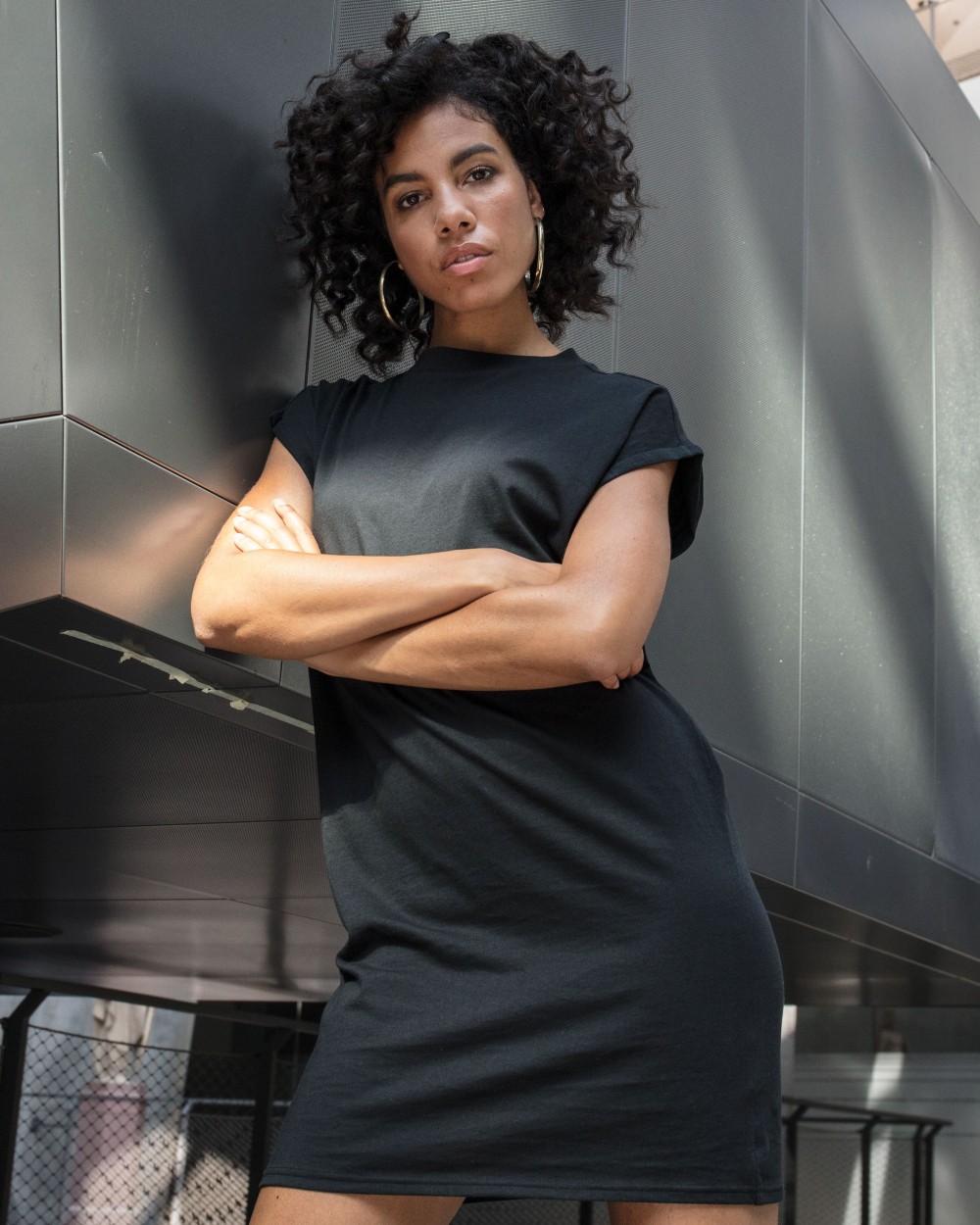 Jurken BUILD YOUR BRAND LADIES TURTLE EXTENDED SHOULDER DRESS voor bedrukking &amp; borduring