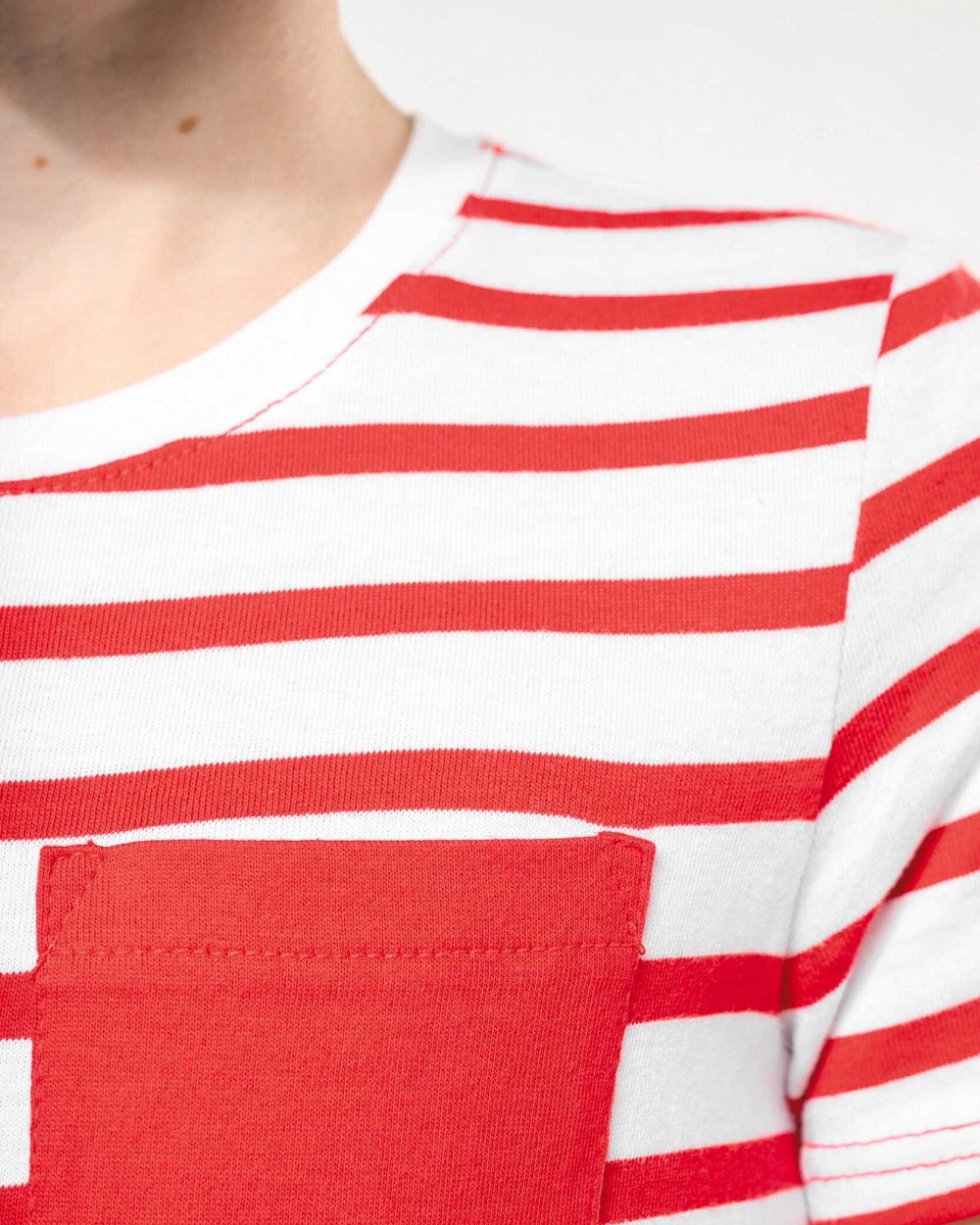 T-Shirts personnalisable KARIBAN T-shirt rayé marin avec poche manches courtes enfant