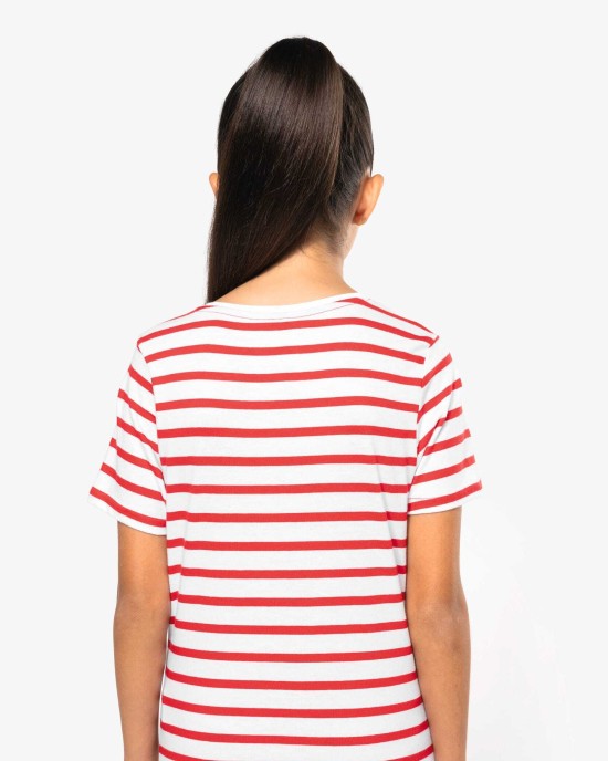 T-Shirts personnalisable Kariban T-shirt rayé marin avec poche manches courtes enfant