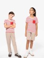 T-Shirts à personnaliser KARIBAN T-shirt rayé marin avec poche manches courtes enfant 