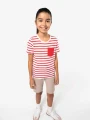T-Shirts à personnaliser KARIBAN T-shirt rayé marin avec poche manches courtes enfant 