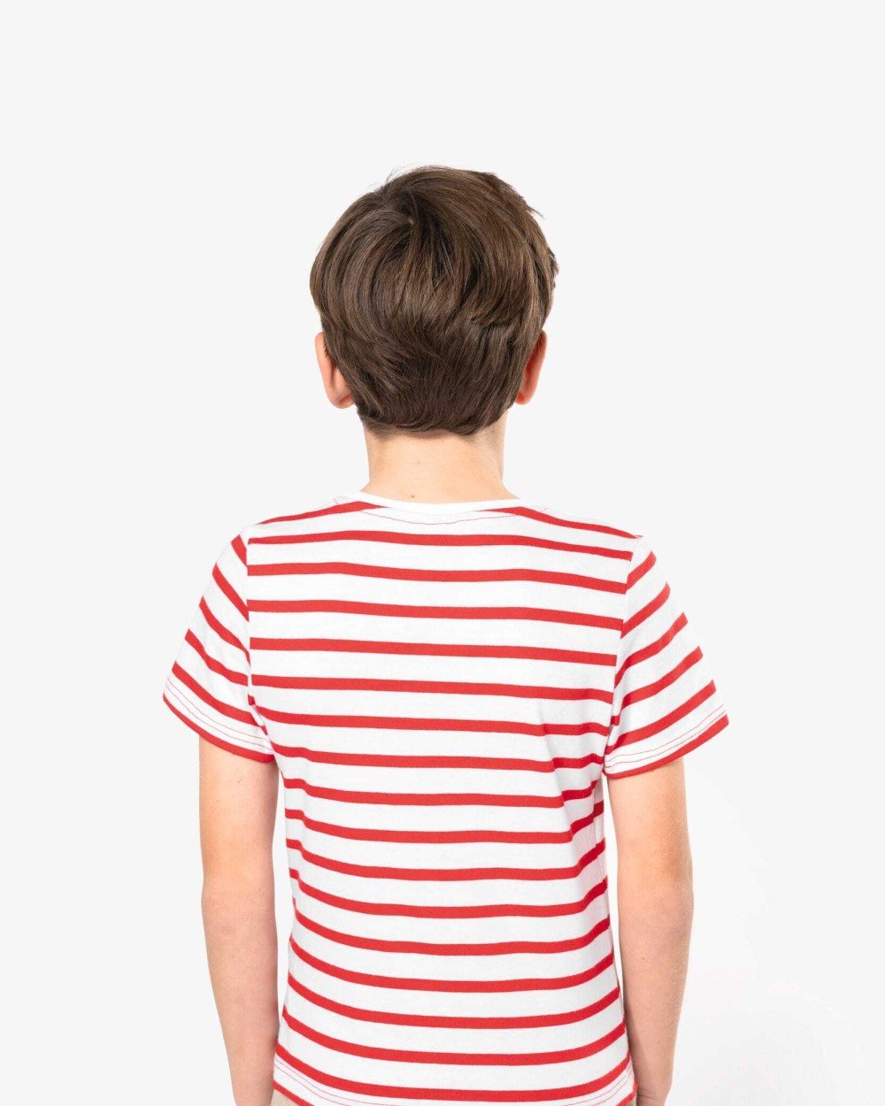 T-Shirts personnalisable KARIBAN T-shirt rayé marin avec poche manches courtes enfant