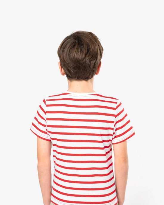 T-Shirts personnalisable Kariban T-shirt rayé marin avec poche manches courtes enfant