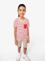 T-Shirts à personnaliser KARIBAN T-shirt rayé marin avec poche manches courtes enfant 