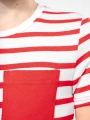 T-Shirts à personnaliser KARIBAN T-shirt rayé marin avec poche manches courtes enfant 