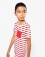 T-Shirts personnalisable KARIBAN T-shirt rayé marin avec poche manches courtes enfant