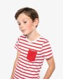 KARIBAN Gestreiftes Kurzarm-T-Shirt mit Tasche für Kinder im Marine-Stil T-Shirts personalisierbar