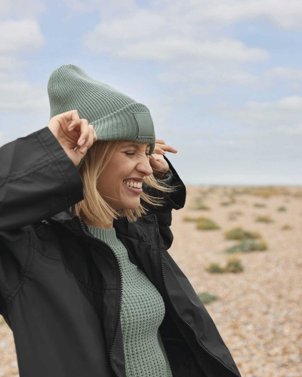 Petjes BEECHFIELD Muts met brede revers en toon-op-toon patch voor bedrukking &amp; borduring