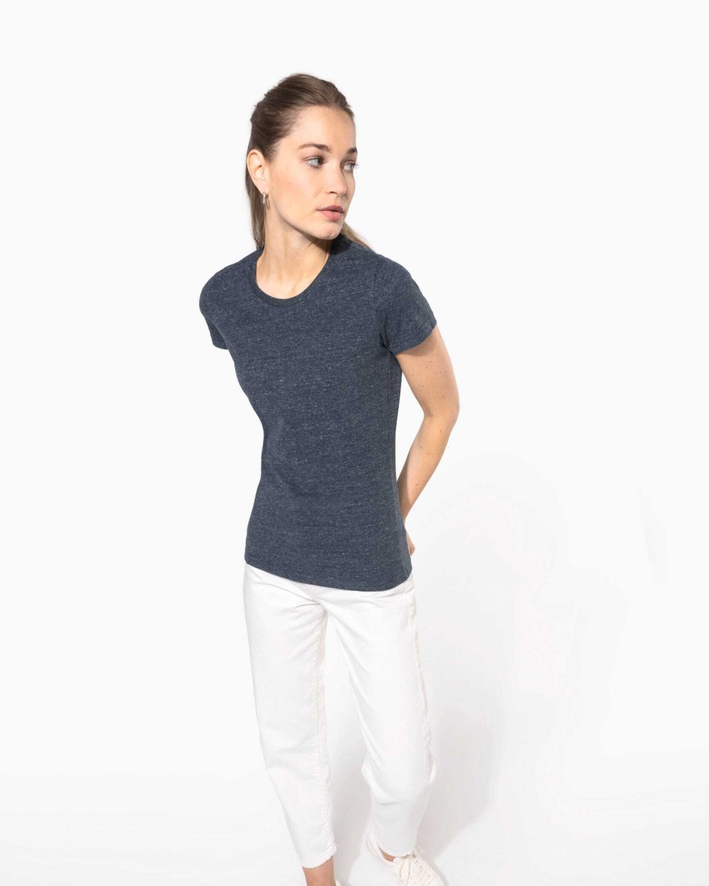 T-shirts KARIBAN Vintage dames-t-shirt met korte mouwen voor bedrukking &amp; borduring