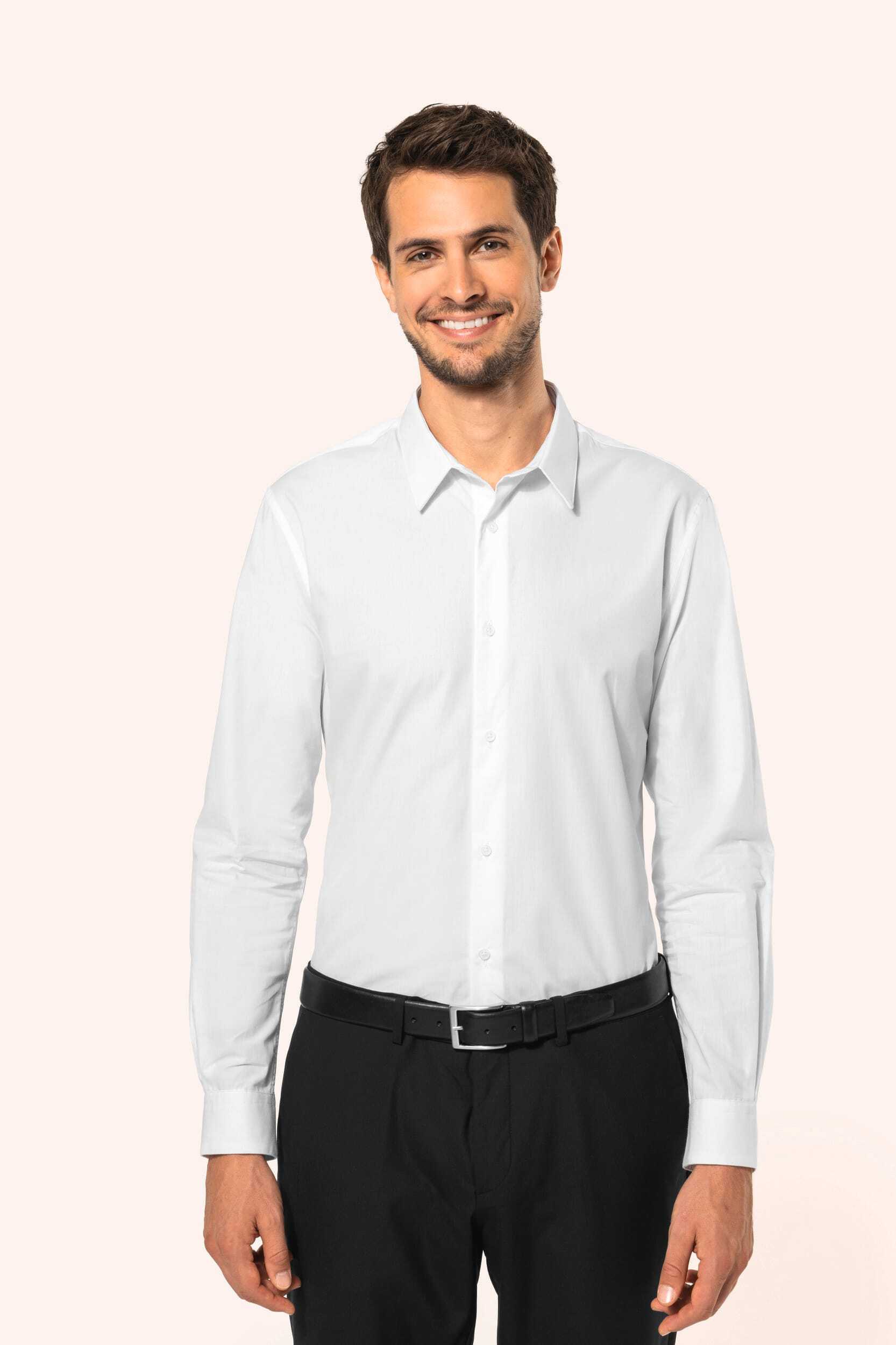 Chemises personnalisable KARIBAN Chemise popeline manches longues homme