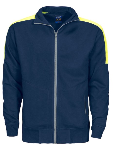 PROJOB 2123 SWEATSHIRT FULL ZIP BANDES FLUO /api/colors/88cba4a0-0ac1-4e82-af5d-b00e170011fe personnalisable