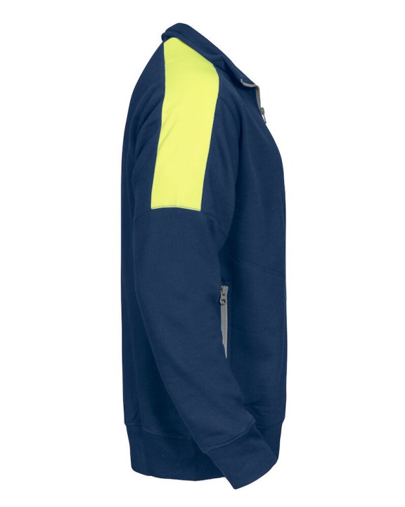 Sweaters & hoodies PROJOB 2123 SWEATER LANGE RITS MET FLUO INZETSTUKKEN voor bedrukking &amp; borduring