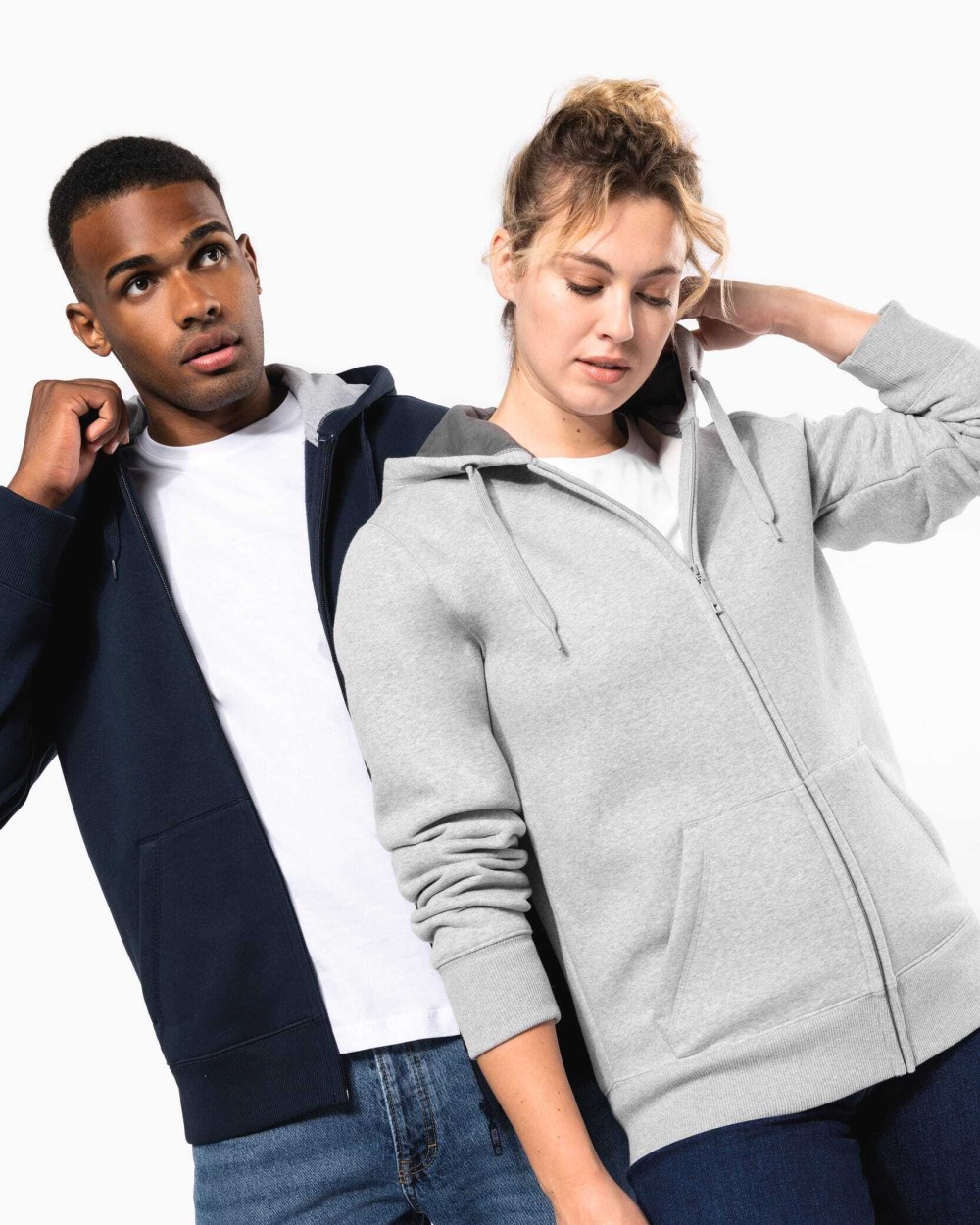 Sweaters & hoodies KARIBAN Sweatvest met capuchon voor bedrukking &amp; borduring