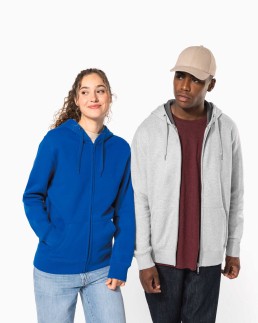 Sweat-shirt zippé capuche unisexe