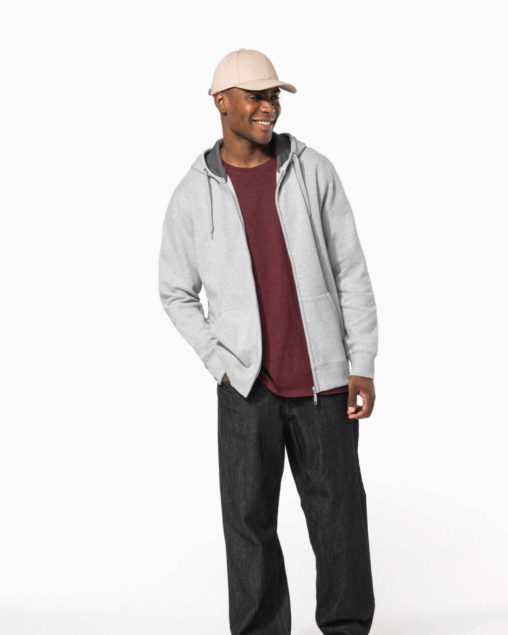 Sweaters & hoodies KARIBAN Sweatvest met capuchon voor bedrukking &amp; borduring