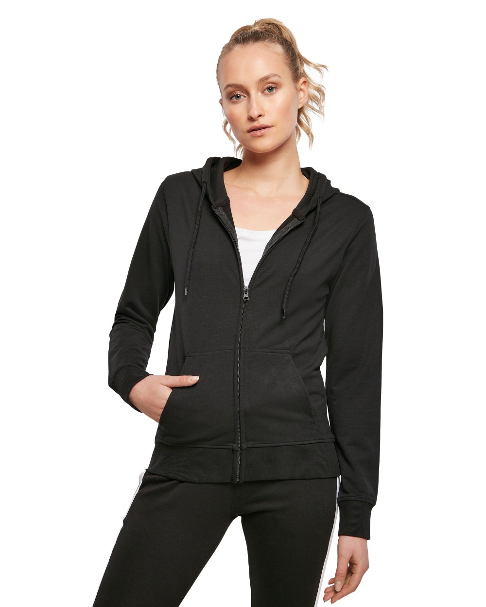 Sweaters & hoodies BUILD YOUR BRAND LADIES TERRY ZIP HOODY voor bedrukking &amp; borduring