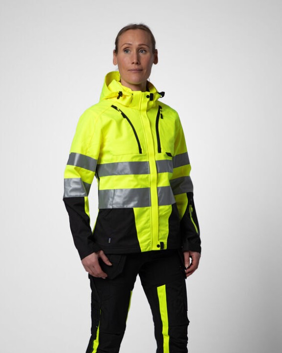 Softshells personnalisable PROJOB 6424 PARKA SOFTSHELL DOUBLEE FEMME - EN ISO 20471 CLASSE 3/2