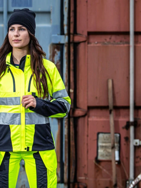Softshells à personnaliser PROJOB 6424 PARKA SOFTSHELL DOUBLEE FEMME - EN ISO 20471 CLASSE 3/2 
