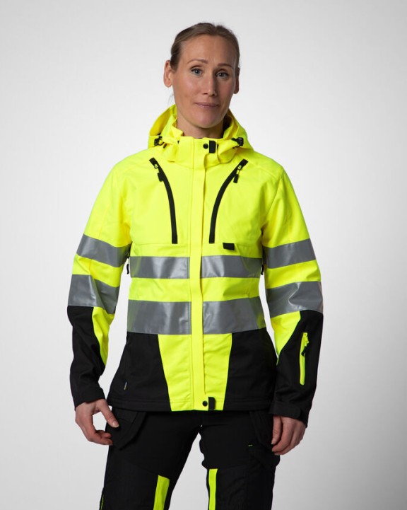 Softshells personnalisable PROJOB 6424 PARKA SOFTSHELL DOUBLEE FEMME - EN ISO 20471 CLASSE 3/2