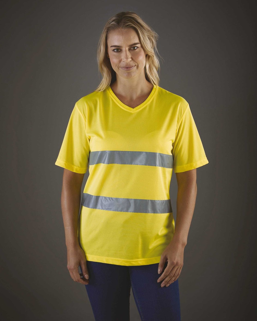 YOKO Hi-Vis Top Cool T-shirt V-Ausschnitt T-Shirts personalisierbar
