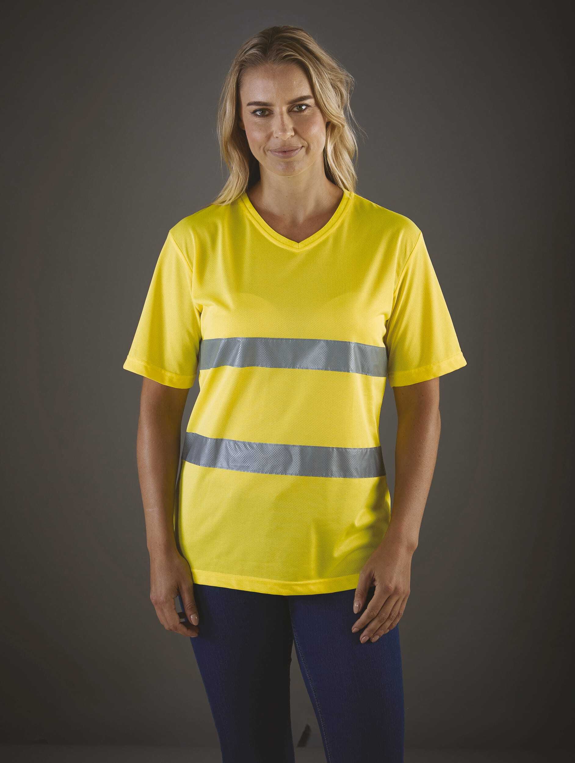 T-shirts YOKO Top Cool - Hi-Vis T-shirt V-hals voor bedrukking &amp; borduring