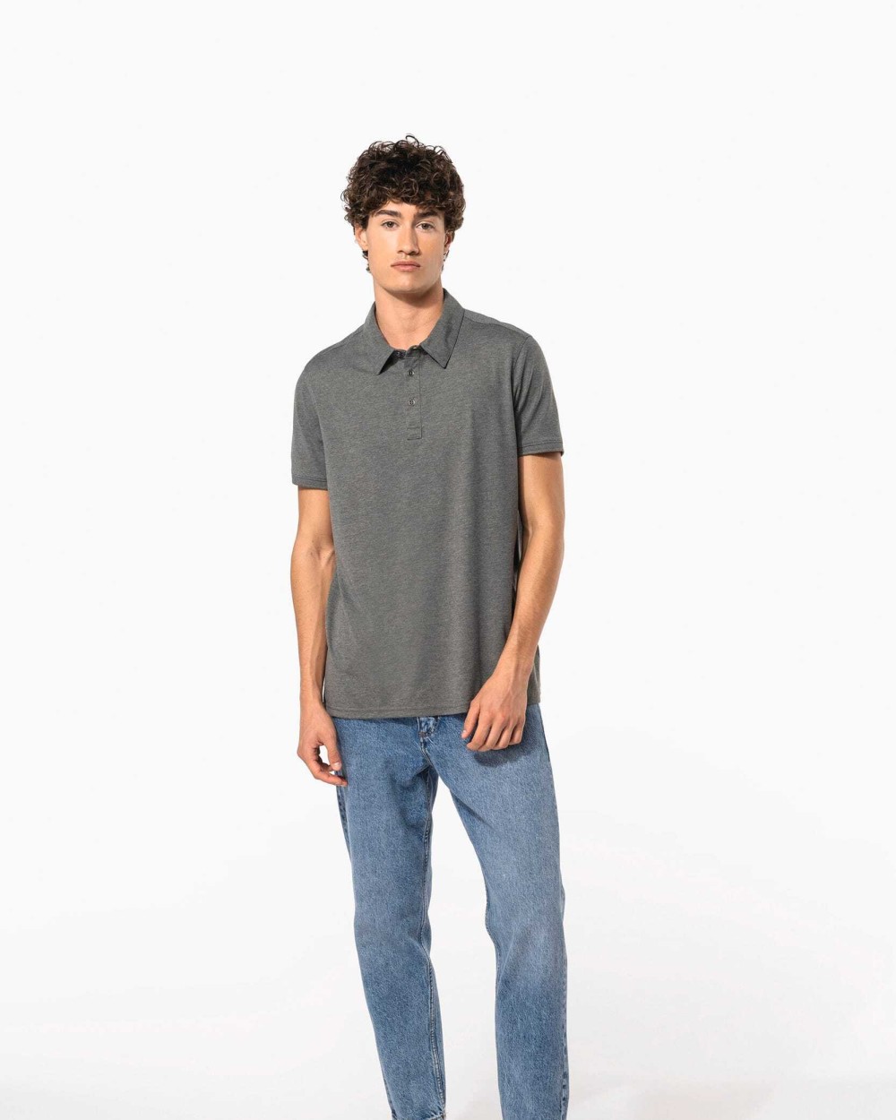 KARIBAN Jersey-Kurzarm-Polohemd für Herren Poloshirts personalisierbar