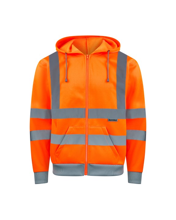 Vestes personnalisable KORNTEX Hi-Vis Zipper Hoody Galway