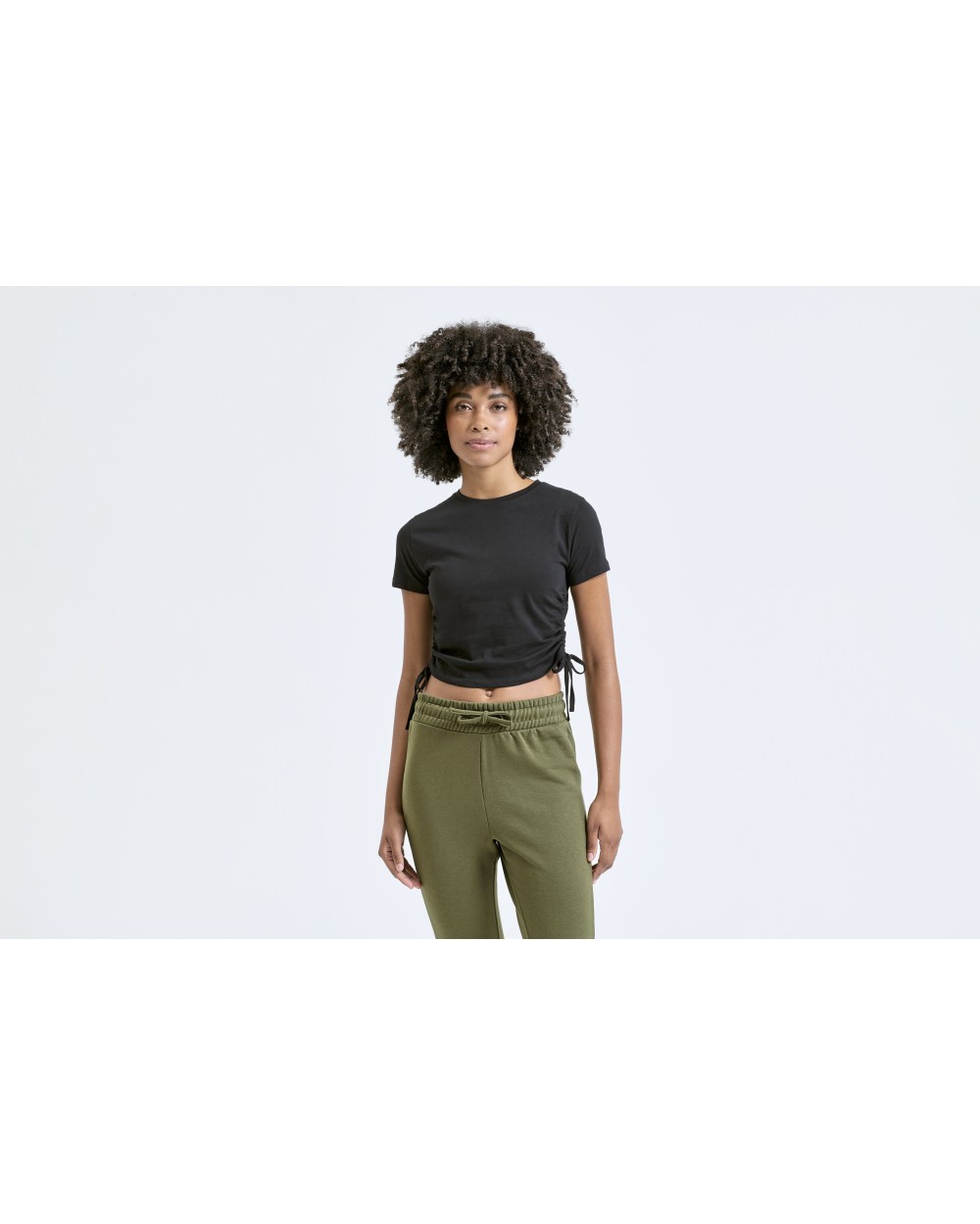 T-shirts TRIDRI Women´s Ruched Crop Top voor bedrukking &amp; borduring