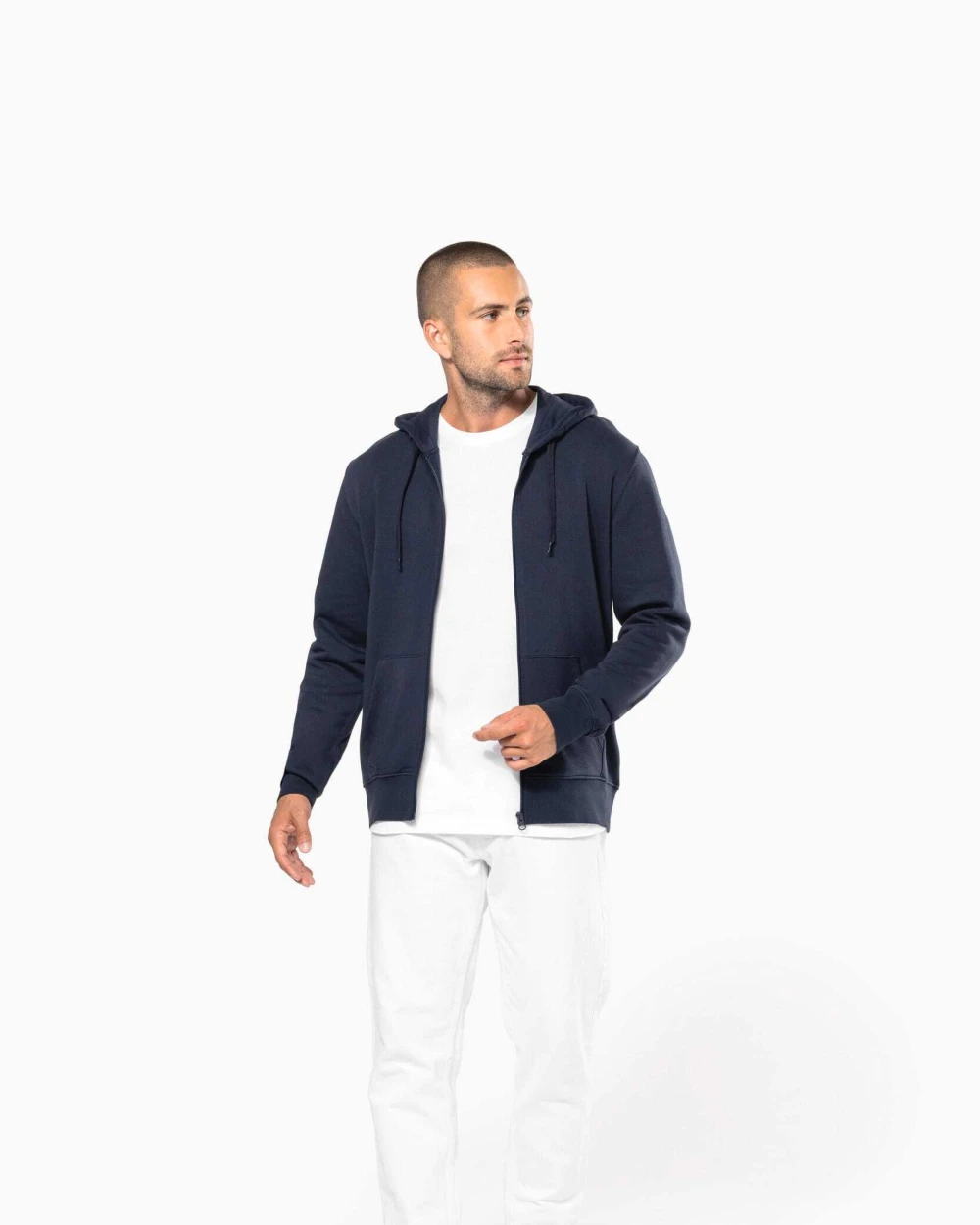 Sweaters & hoodies KARIBAN Ecologische herensweater met capuchon en ritssluiting voor bedrukking &amp; borduring