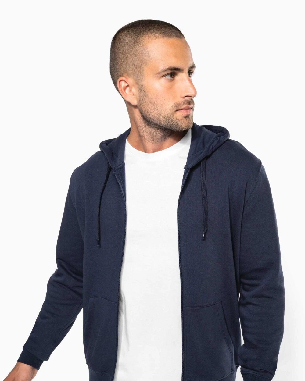 Sweaters & hoodies KARIBAN Ecologische herensweater met capuchon en ritssluiting voor bedrukking &amp; borduring