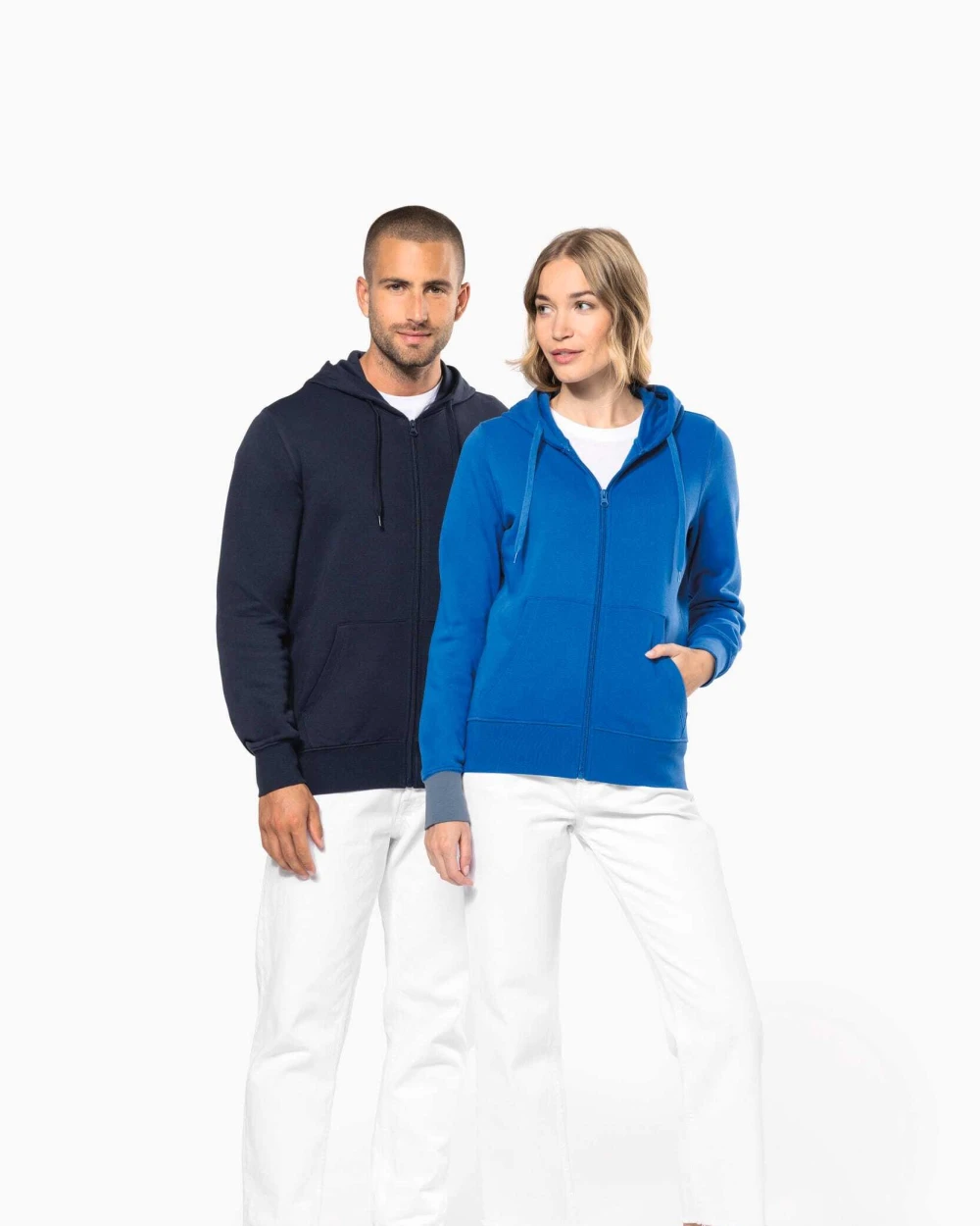 Sweaters & hoodies KARIBAN Ecologische herensweater met capuchon en ritssluiting voor bedrukking &amp; borduring