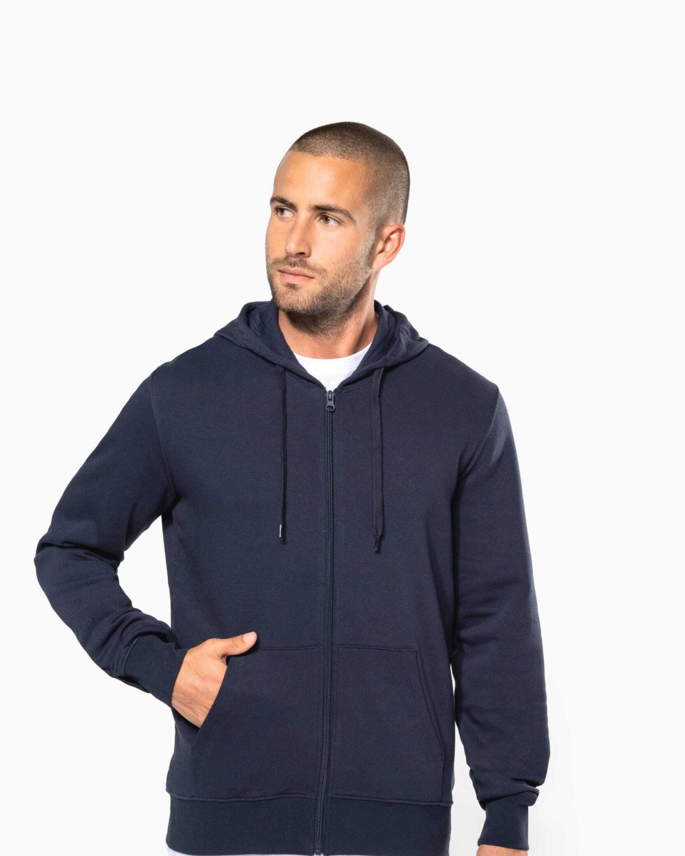 KARIBAN Umweltfreundliches Kapuzensweatshirt mit Reißverschluss Herren Sweatshirts personalisierbar