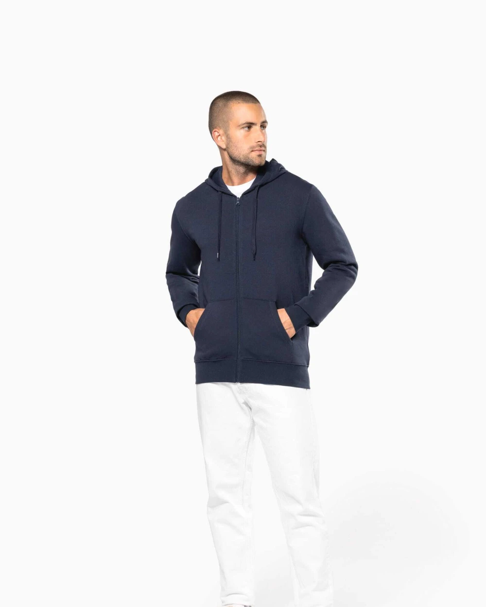 Sweaters & hoodies KARIBAN Ecologische herensweater met capuchon en ritssluiting voor bedrukking &amp; borduring