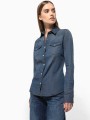 Chemises à personnaliser KARIBAN Chemise denim manches longues femme 