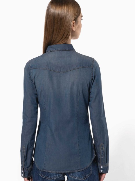 Chemises à personnaliser KARIBAN Chemise denim manches longues femme 