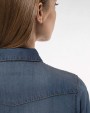 Hemden KARIBAN Dames denim blouse lange mouwen voor bedrukking &amp; borduring