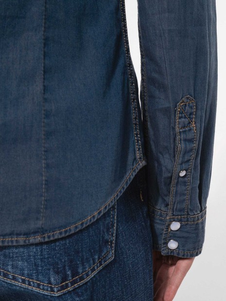 Chemises à personnaliser KARIBAN Chemise denim manches longues femme 